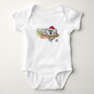 Just hanging around until Christmas koala Baby Bodysuit