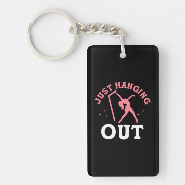 Just Hanging Out Aerialist Silk Dancer Acrobatics Key Ring (Front)