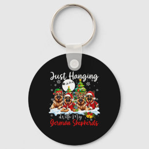 Just Hanging With My German Shepherds Xmas Three S Key Ring