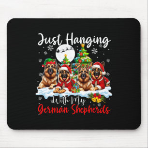 Just Hanging With My German Shepherds Xmas Three S Mouse Mat