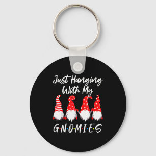 Just Hanging With My Gnomies Shirt, Christmas Gnom Key Ring