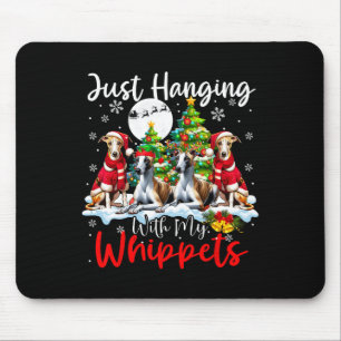 Just Hanging With My Whippets Xmas Three Santa Dog Mouse Mat
