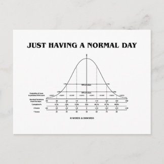 Just Having A Normal Day (Bell Curve Humour) Postcard