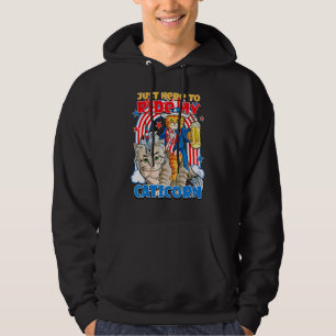 Just Here 2 Ride My Catifcorn 4th Of July America Hoodie