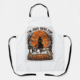 Just Here Boos Halloween Witch Moon Pumpkins_1 Apron