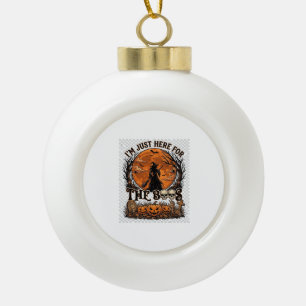 Just Here Boos Halloween Witch Moon Pumpkins_1 Ceramic Ball Christmas Ornament