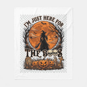 Just Here Boos Halloween Witch Moon Pumpkins_1 Fleece Blanket