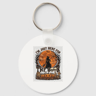 Just Here Boos Halloween Witch Moon Pumpkins_1 Key Ring