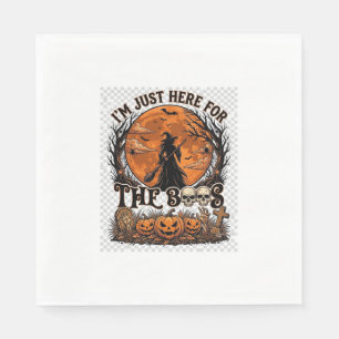Just Here Boos Halloween Witch Moon Pumpkins_1 Napkin