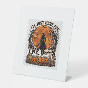Just Here Boos Halloween Witch Moon Pumpkins_1 Pedestal Sign