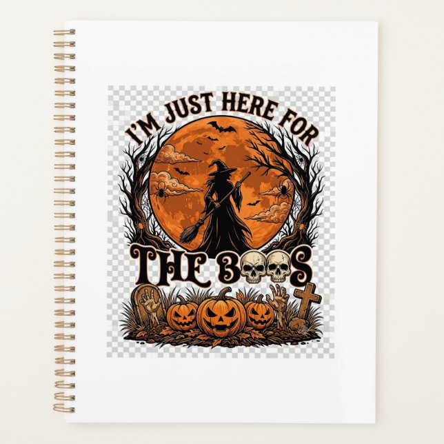 Just Here Boos Halloween Witch Moon Pumpkins_1 Planner (Front)