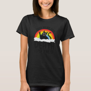Just Here For Death Metal Satan Goth Cat Heavy Met T-Shirt