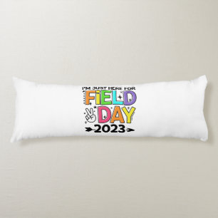 Just Here For Field Day 2023 Peace Sign Teacher St Body Cushion