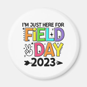 Just Here For Field Day 2023 Peace Sign Teacher St Magnet