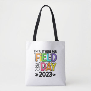 Just Here For Field Day 2023 Peace Sign Teacher St Tote Bag