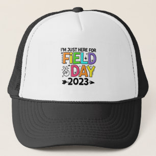 Just Here For Field Day 2023 Peace Sign Teacher St Trucker Hat