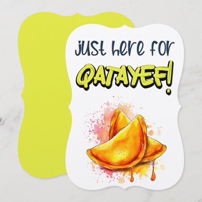 Just here for Qatayef قطايف رمضان بالعربي مضحك  Invitation (Front/Back)