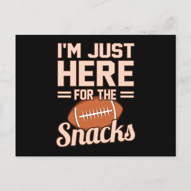 Just Here For Snacks Football Player Coach Game Invitation Postcard (Front)