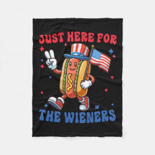 Just Here For The 4th Of July Fleece Blanket