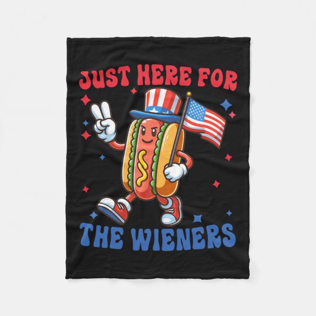 Just Here For The 4th Of July  Fleece Blanket (Front)