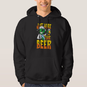 Just here for the beer pub crawl drinking alien hoodie