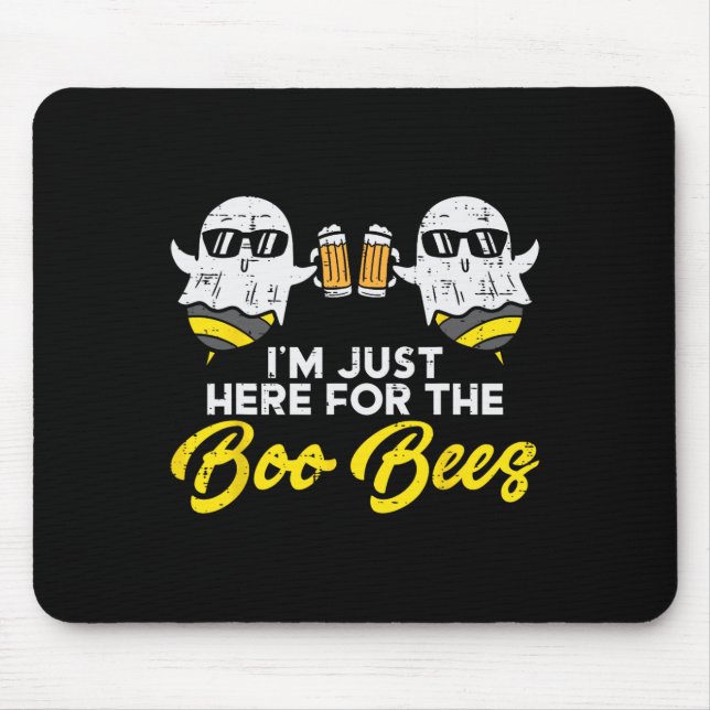 Just Here For The Boo Bees Fun Boo bee Ghost Hallo Mouse Mat (Front)