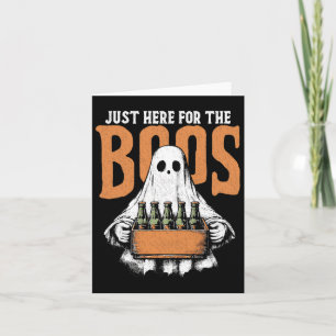 Just Here For The Boos Cute Ghoul Funny Halloween Card