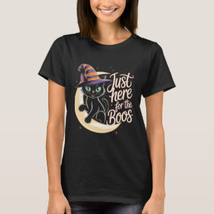 Just Here For The Boos Funny Black Cat T-Shirt C