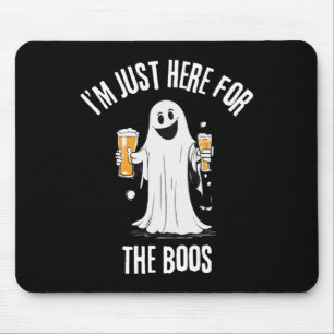 Just Here For The Boos Funny Ghost Halloween Mouse Mat