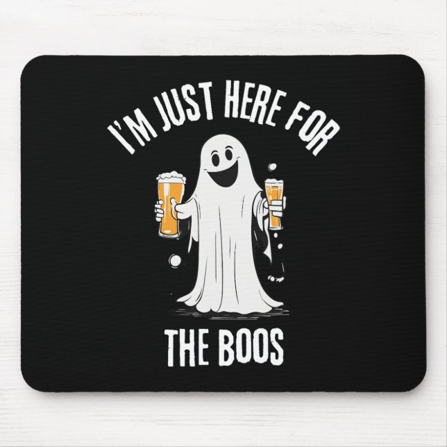 Just Here For The Boos Funny Ghost Halloween  Mouse Mat (Front)
