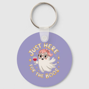 Just Here for the Boos - Funny Halloween Ghost  Key Ring