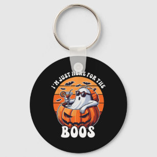 Just Here For The Boos Ghost Funny Men Women Hallo Key Ring