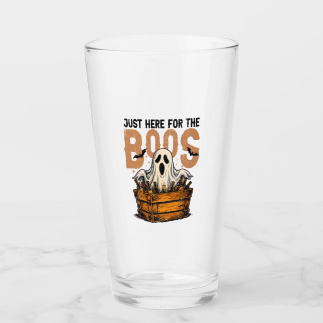Just Here for the Boos Halloween Glass (Front)