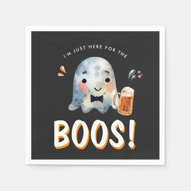 Just Here for the Boos | Halloween Party Napkin (Front)