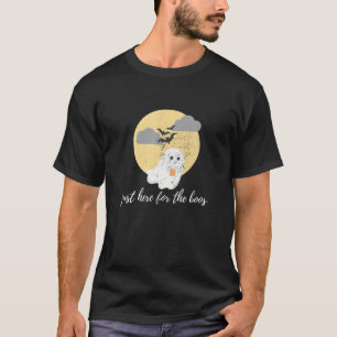Just Here For The Boos Moon Bats Design Halloween T-Shirt