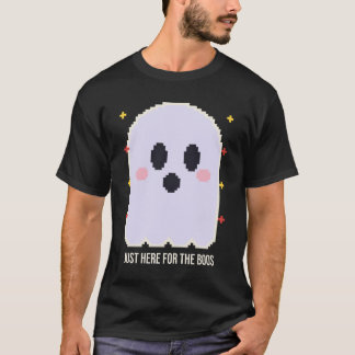 Just Here for the Boos Pixel Ghost Halloween Tee