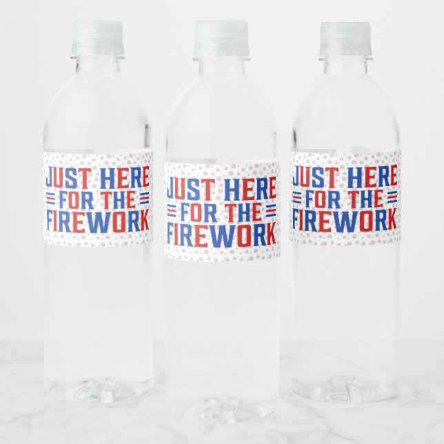 Just Here For The Fireworks Funny For Couple Water Bottle Label (Bottles)