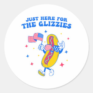 Just Here For The Glizzies Funny Fourth Of July Wi Classic Round Sticker