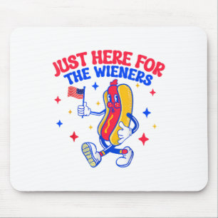 Just Here For The Hot Dog Wieners 4th Of July Mouse Mat