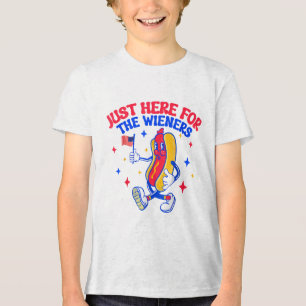 Just Here For The Hot Dog Wieners 4th Of July Tri-Blend Shirt