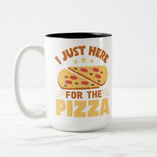 Just Here for the Pizza Shirt   Funny Pizza Love Two-Tone Coffee Mug