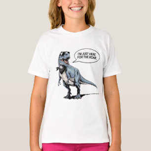 Just Here for the Roar – Retro Dinosaur T-Shirt