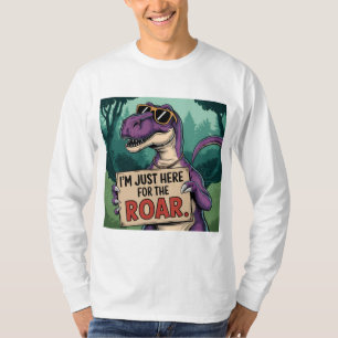 Just Here for the Roar – Retro Dinosaur T-Shirt