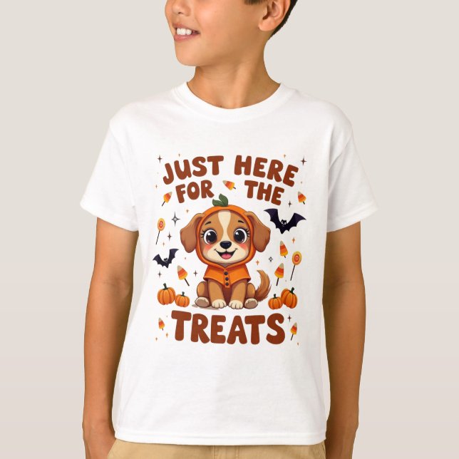 Just Here For The Treats Halloween T-Shirt (Front)