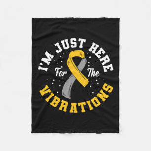 Just Here For The Vibrations Asl Deaf Awareness  Fleece Blanket