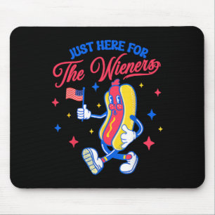 Just Here For The Wieners 4th Of July Hot Dog 1 Mouse Mat