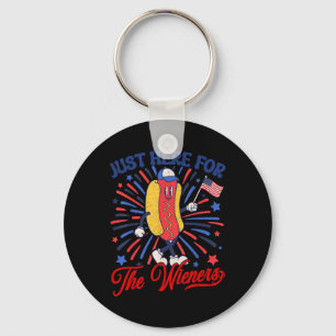 Just Here For The Wieners 4th Of July Hot Dog 2 Key Ring