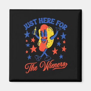 Just Here For The Wieners 4th Of July Hot Dog 5  Magnet