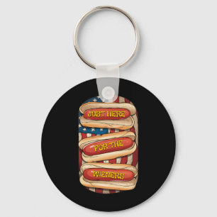 Just Here For The Wieners July 4th Hot Dog Patriot Key Ring