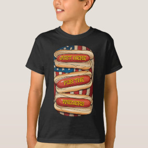 Just Here For The Wieners July 4th Hot Dog Patriot T-Shirt